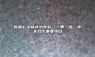 鞍鋼彩涂板成功中標(biāo)“一帶一路”中非合作重要項(xiàng)目